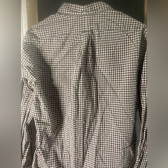 Ralph Lauren Men's Medium Long Sleeve Brown Gingham Brown/White Shirt 340 - Picture 6 of 7